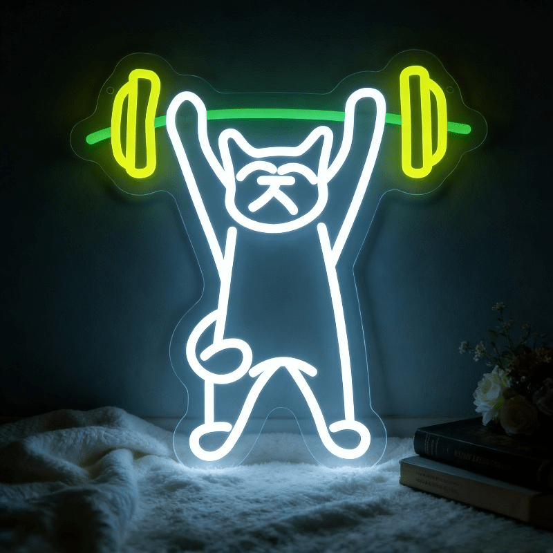 Katze beim Gewichtheben Neonsc – Home Gym Neon Sign Bewertung und Preis